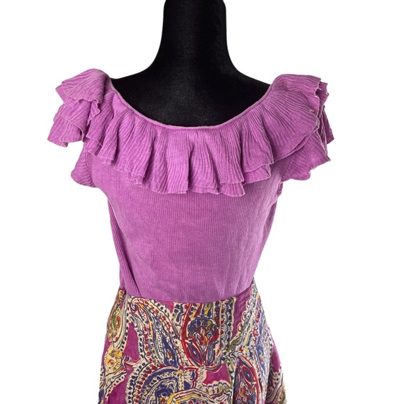 Lauren Ralph Lauren Sleeveless Ruffle Collar Silk Blend Top Light Plum - Picture 7 of 12